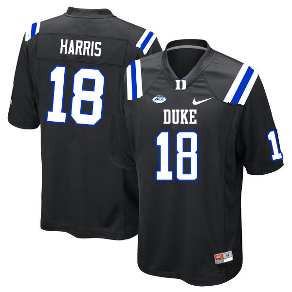 Men #18 Quentin Harris Duke Blue Devils College Football Jerseys Sale-Black